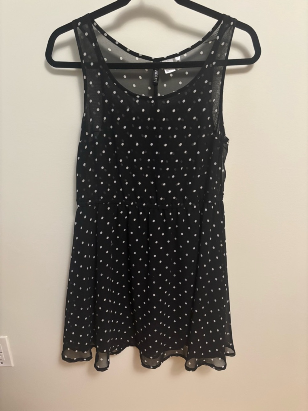H&M Divided Black Dress with White Polka Dots